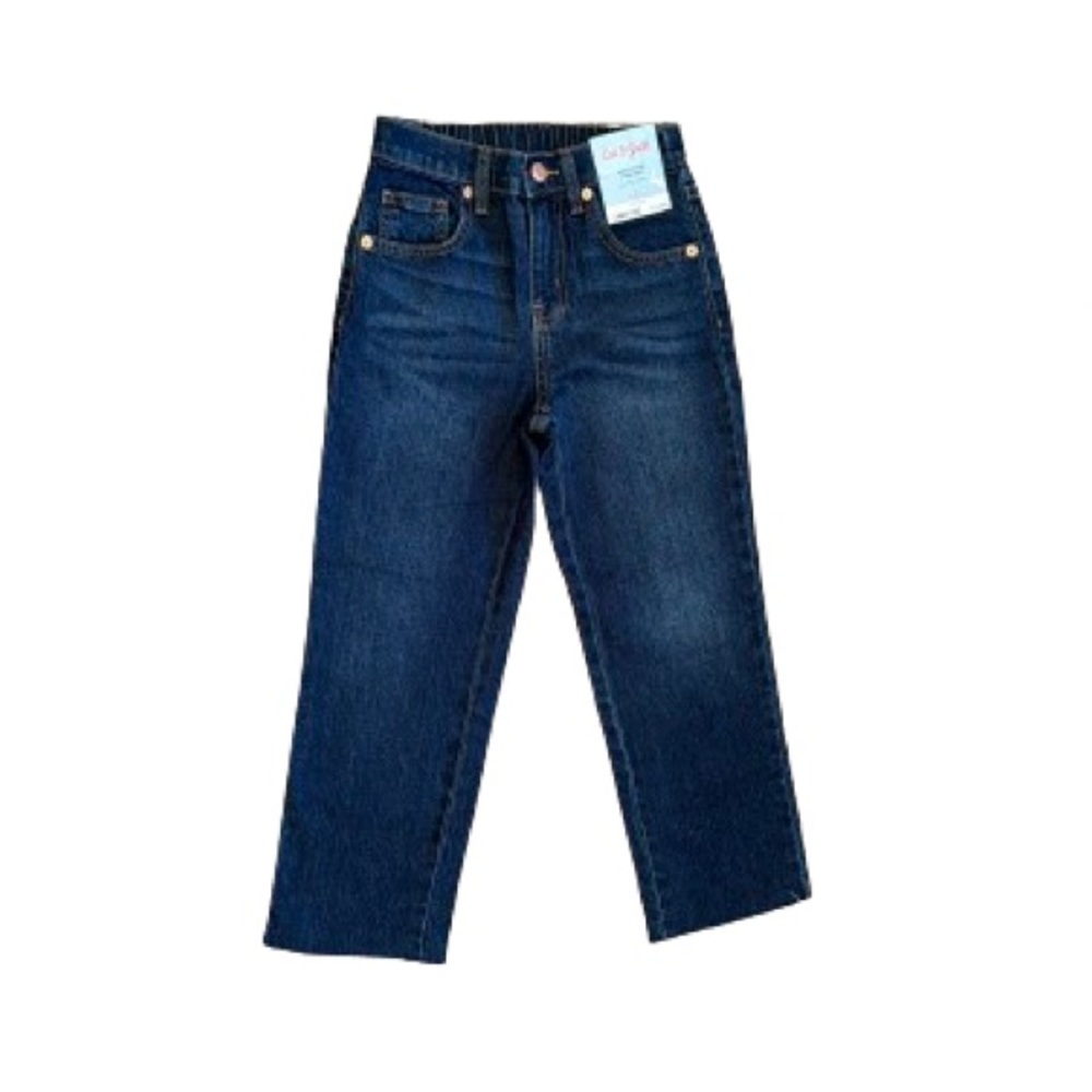 038 NWT Cat & Jack Dark Wash High Rise Straight‎ Jean - Size: 6